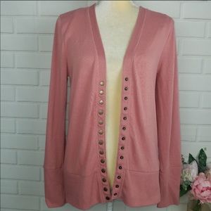 Zebra outfitters coral snap button cardigan